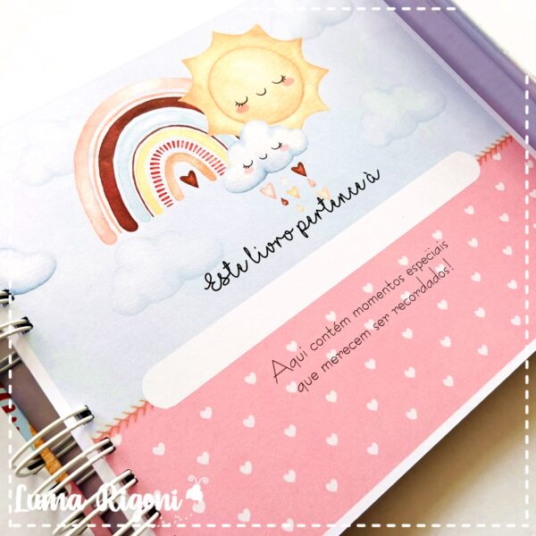 Livro do Bebê Luxo Arco Íris com Sol - Imagem 2