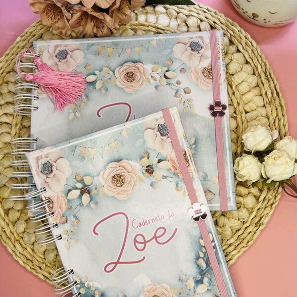 Combo Livro do Bebê + Caderneta de Vacina Floral