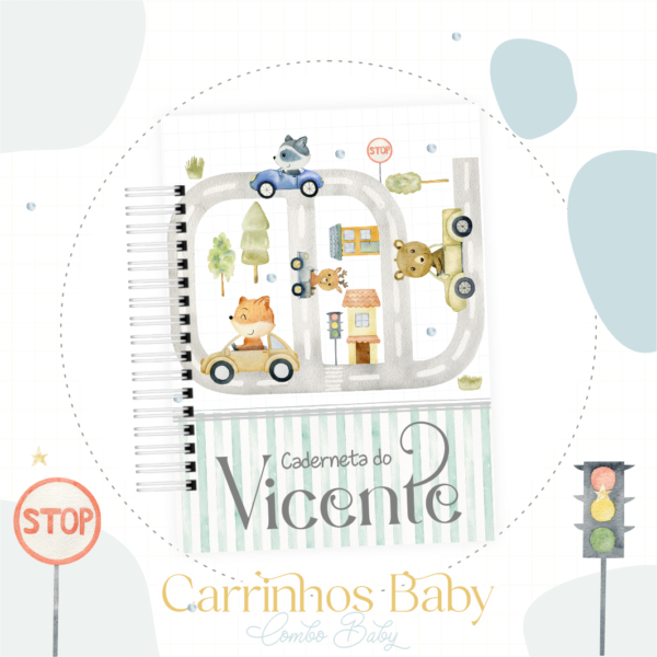 Caderneta de Vacina Carrinhos Baby