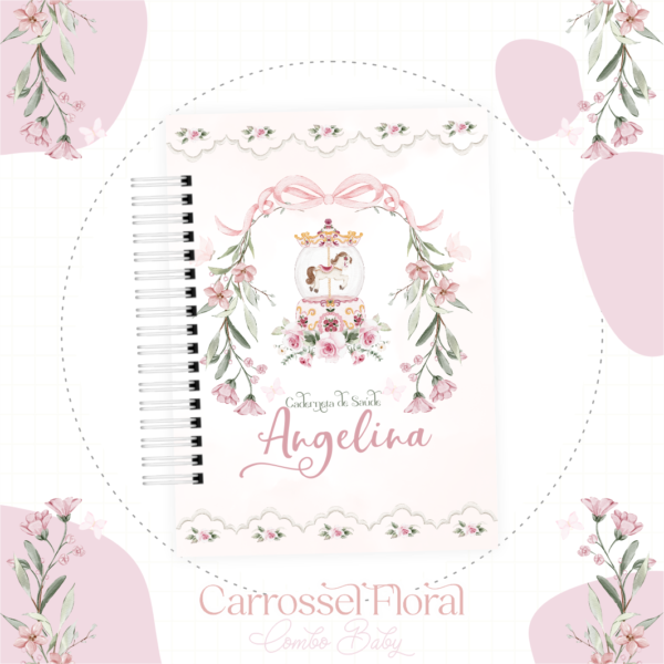Caderneta de Vacina Carrosel Floral