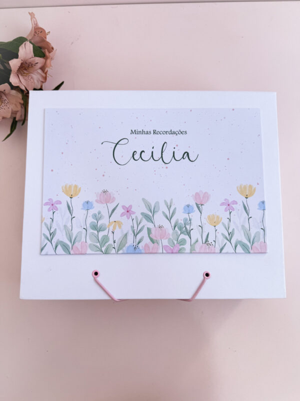 Combo Caixa + Livro do Bebê + Caderneta  Floral Cecília - Imagem 3