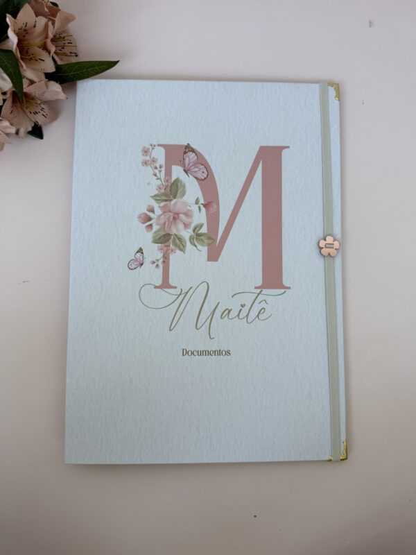 Porta Documentos Floral com Letra