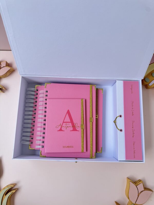Combo Maternidade Afetiva - Rosa com Dourado Antonella