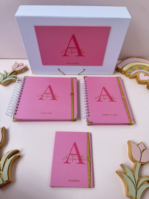 Combo Maternidade Afetiva - Rosa com Dourado Antonella - Imagem 4