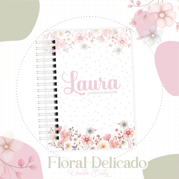 Caderneta de Vacina -  Floral Rose Poá