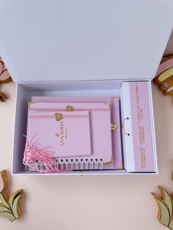 Combo dos Sonhos - Rosa com Borboleta Dourada