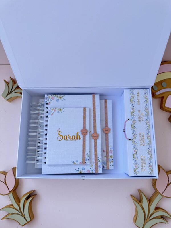 Combo Maternidade Afetiva - Floral Azul com Rosa
